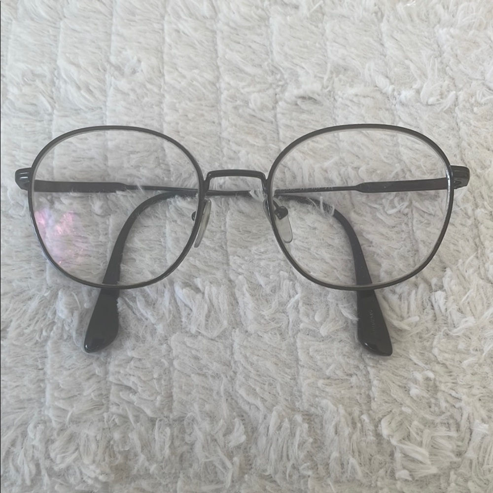 Prada Knotched Black Unisex Stylish Round Glasses Sorry No Case